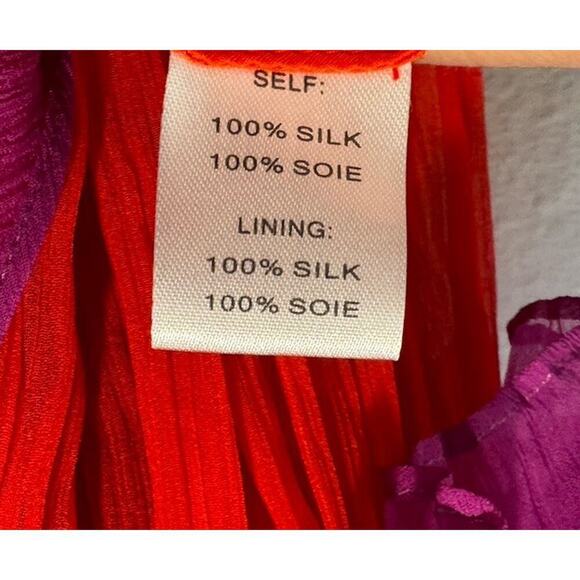 Adam Lippes Size 2 Layered Colorful Silk Top Fairy Purple Red Fairy Boho READ - Picture 5 of 7
